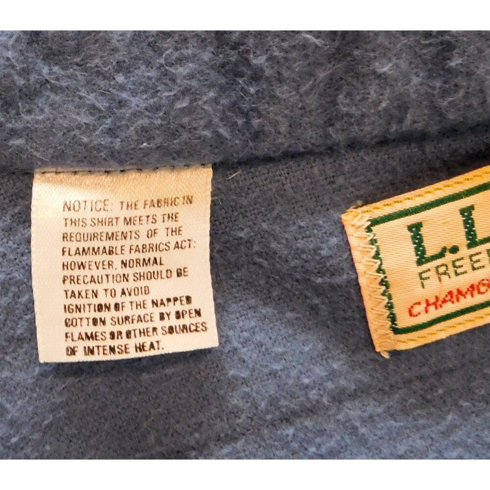 L.L. Bean Chamois Cloth Shirt Mens Regular Size 16 Blue Long Sleeve 100% Cotton - Picture 8 of 8
